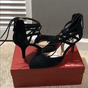 Gwen Suede Lace-Up Pumps